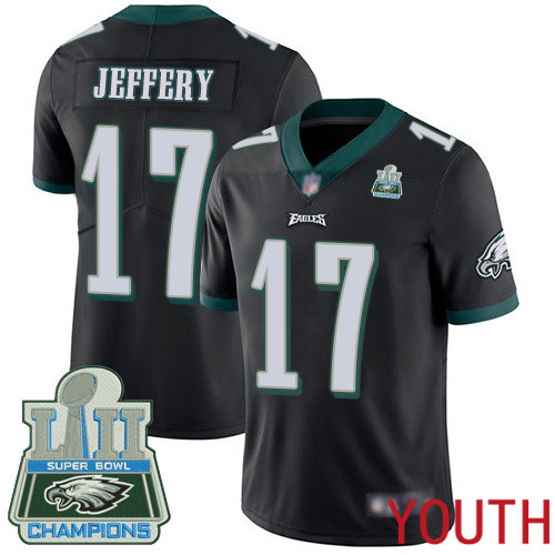 Youth Philadelphia Eagles #17 Alshon Jeffery Black Alternate Vapor Untouchable NFL Jersey Limited Player Super1->youth nfl jersey->Youth Jersey